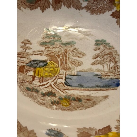 Vintage Nasco Mountain Woodland 11" Round Fruit / Serving Bowl - Picture 10 of 11